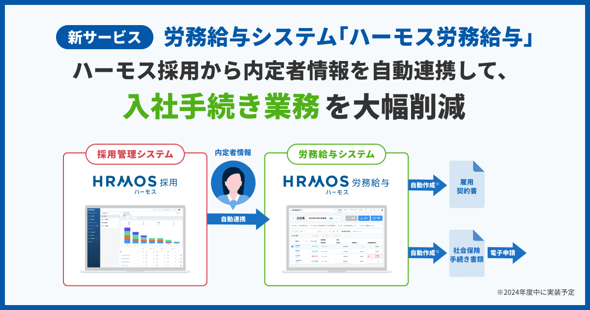 「HRMOS（ハーモス）労務給与」を提供開始