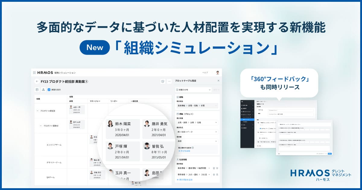 多面的なデータに基づいた人材配置を実現する「組織シミュレーション」機能